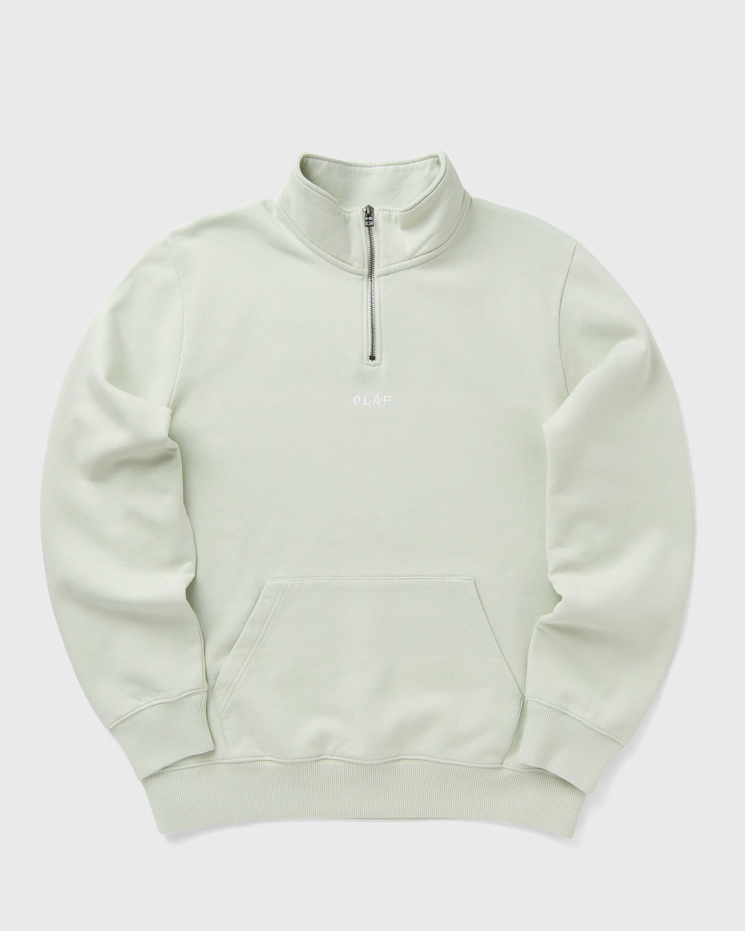 Mikina ØLÅF OLAF Block Zip Mock Neck Sweatshirt XL Zelené | M200201-PALE-GREEN, 0