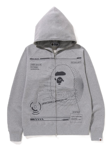 Mikina BAPE To Collect Overprinted Full Zip Hoodie Šedá | 1J30-115-008