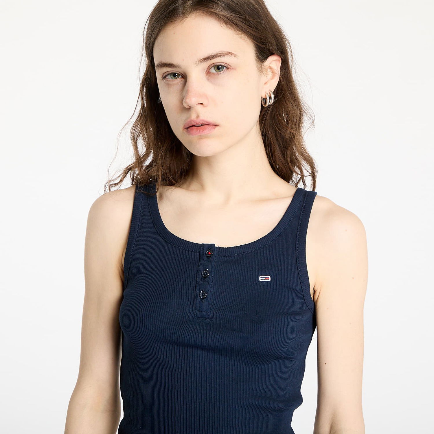 Tielko Tommy Hilfiger Tommy Jeans Slim Fit Button Tank Top Navy | DW0DW19492 C1G, 1