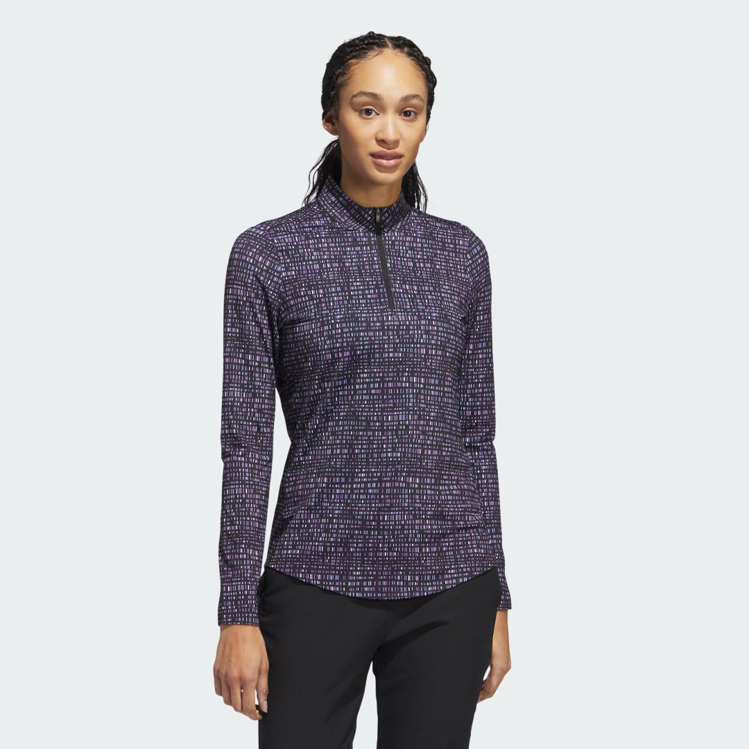 Sveter adidas Performance Ultimate365 Printed Quarter Zip Mock Top Fialová | IW4127, 0