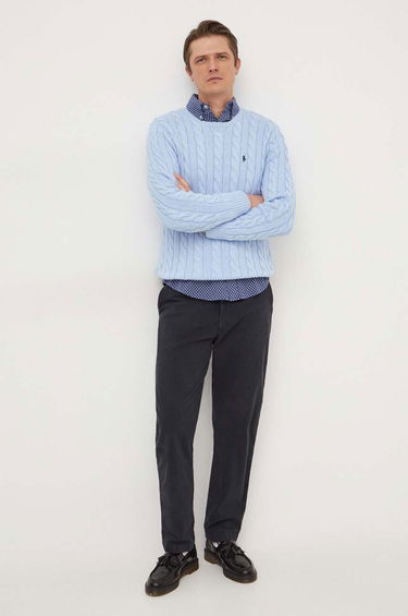 Sveter Polo by Ralph Lauren Cable Knit Sweater Modrá | 710775885, 1