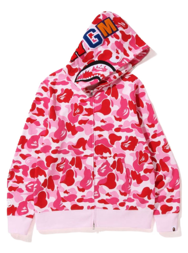 Mikina BAPE Big ABC Camo Shark Full Zip Hoodie Ružová | 1I80-115-011
