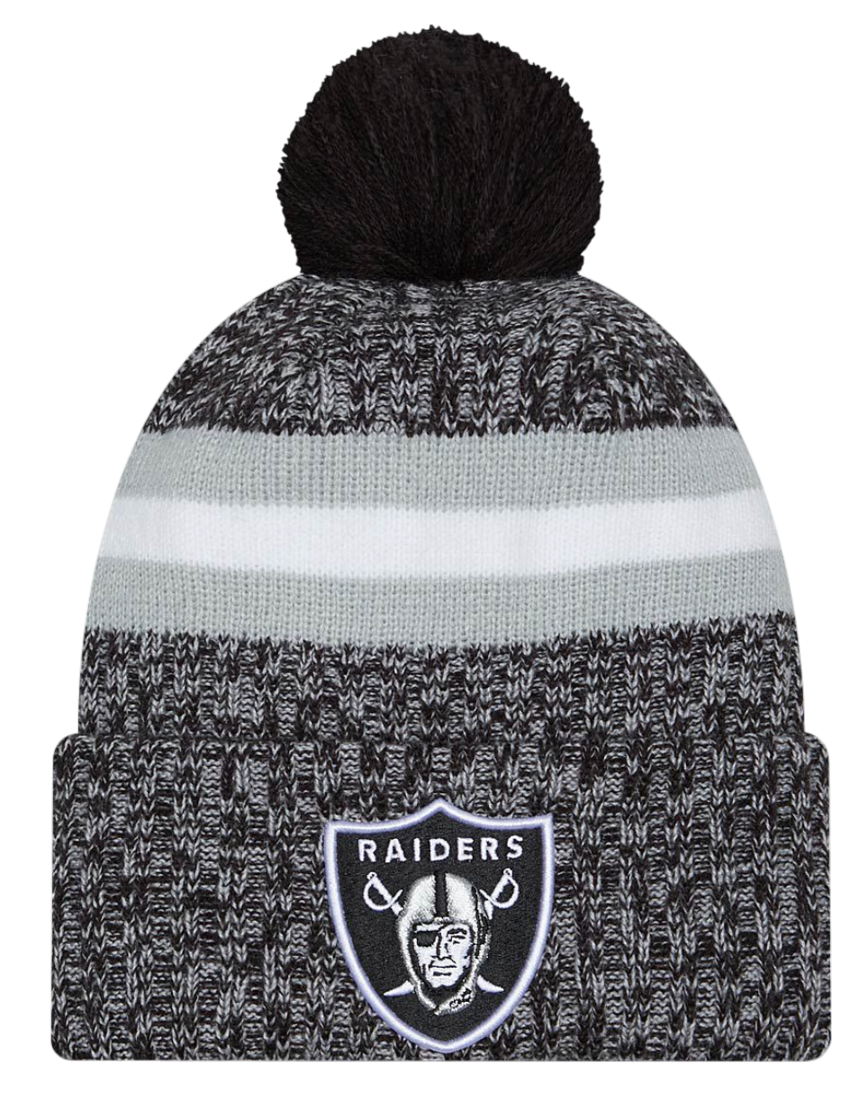 Kulicha New Era New Era Las Vegas Raiders Knit Beanie with Pom Šedá | 60407594-60407594, 0