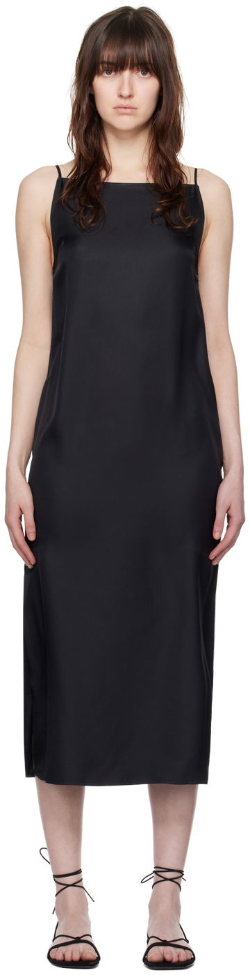 Šaty Loulou de Saison Loulou de Saison Sulum Midi Slip Dress Čierna | SULUM, 0