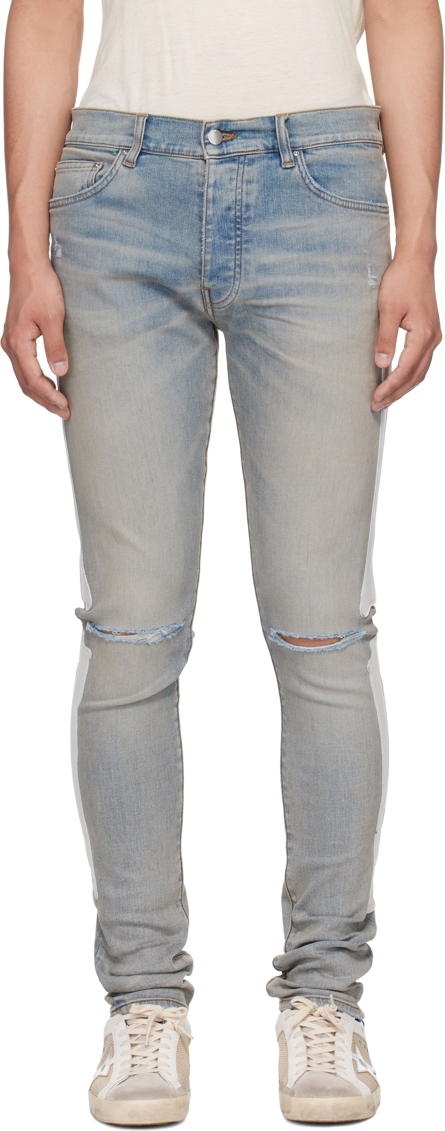 Džínsy AMIRI AMIRI Bones Slash Jeans Modrá | AMDNSY1157, 0