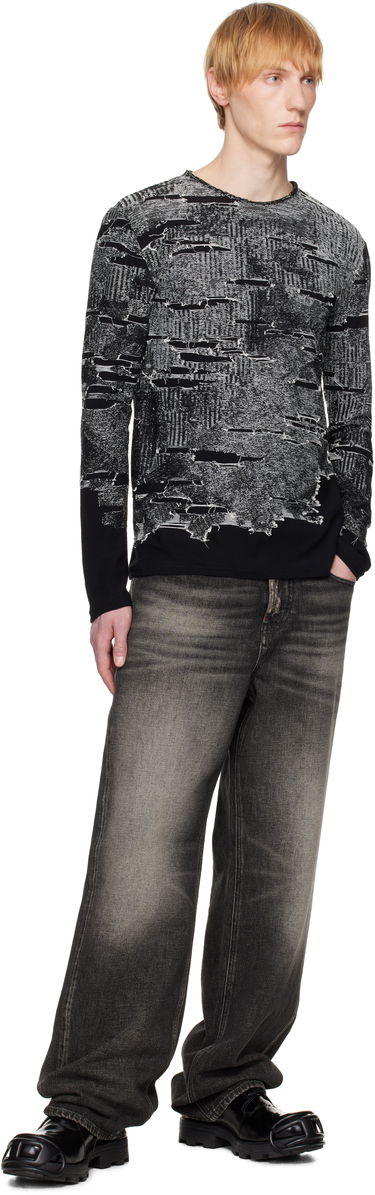 Sveter Diesel Diesel K-Cadmo Distressed Graphic Longsleeve Čierna | A18119-0AFBV-900, 3