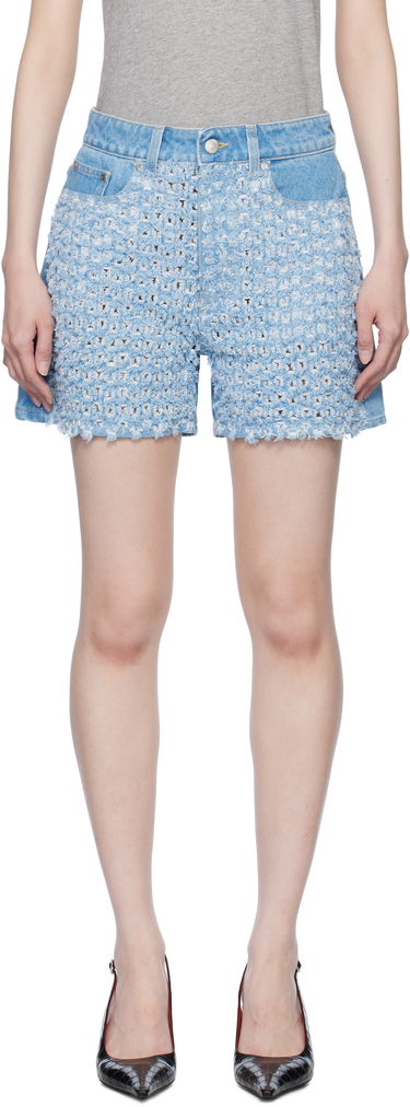 Šortky Stella McCartney Mid-Rise Bouclé Shorts Modrá | 6D03673SQH06, 0
