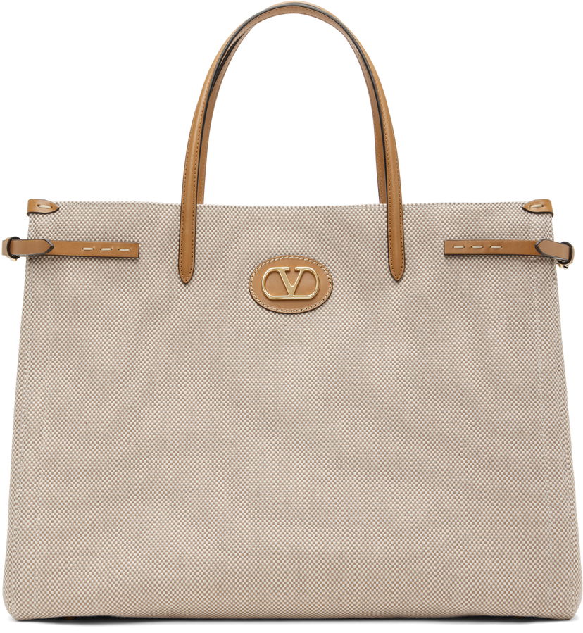 Tote bag Valentino Valentino Garavani Antibes Large Canvas Tote Béžová | 6W2B0R18EZT