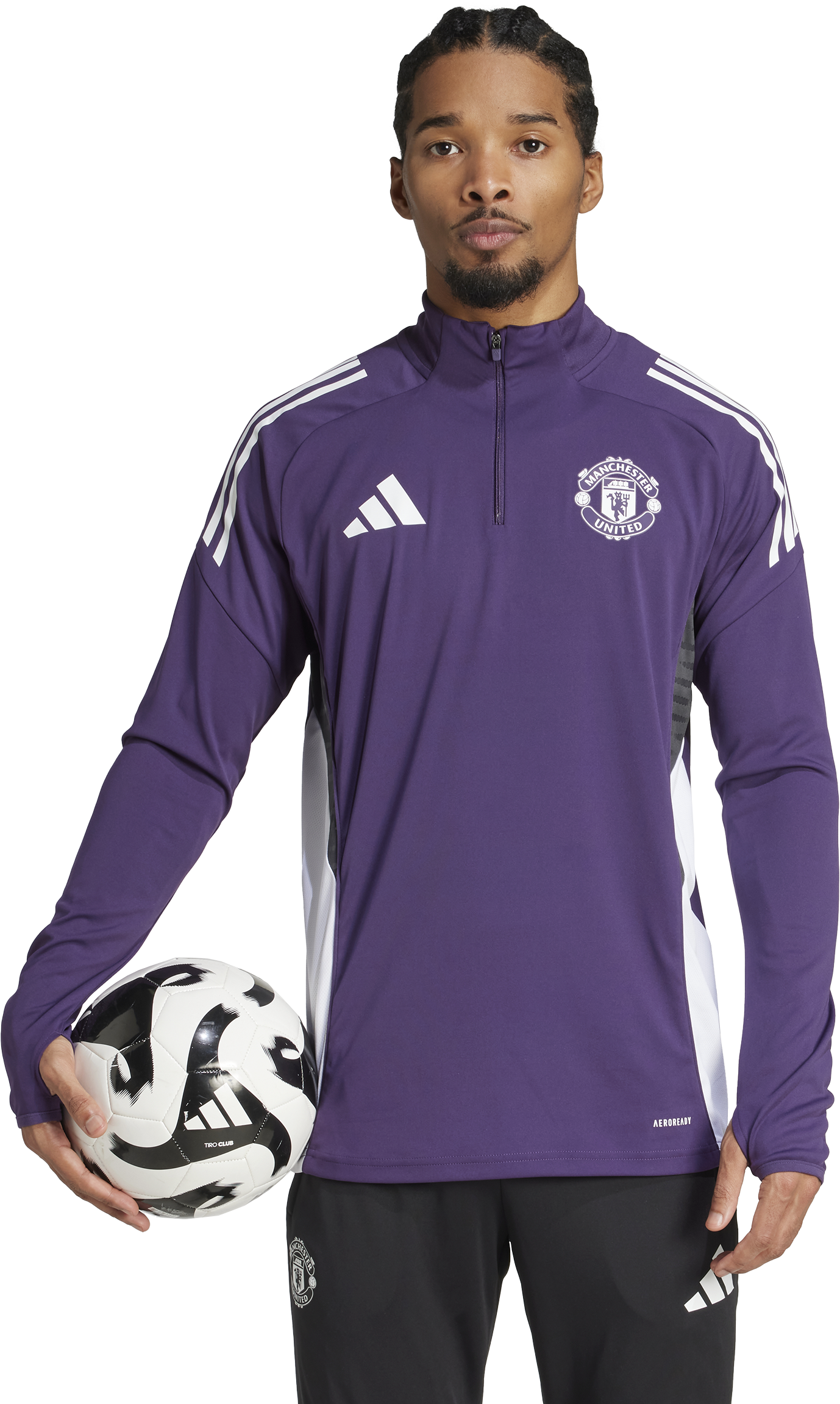 Tričko adidas Originals Manchester United TR TOP Long Sleeve Training Shirt 2025/26 Fialová | jp3124, 1
