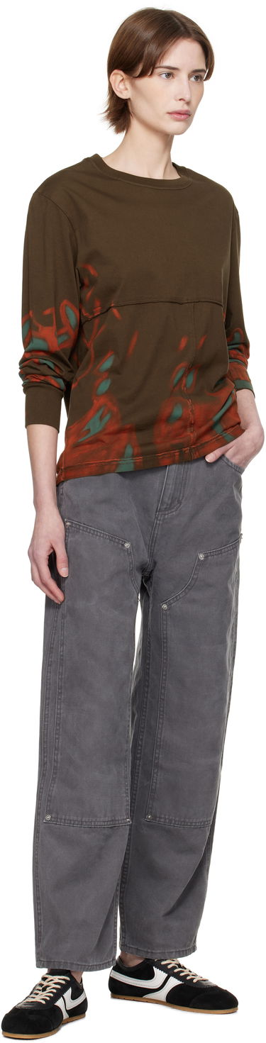 Tričko Eckhaus Latta Eckhaus Latta Lapped Long Sleeve T-Shirt Hnedá | 302-EL-PS25-O -, 3