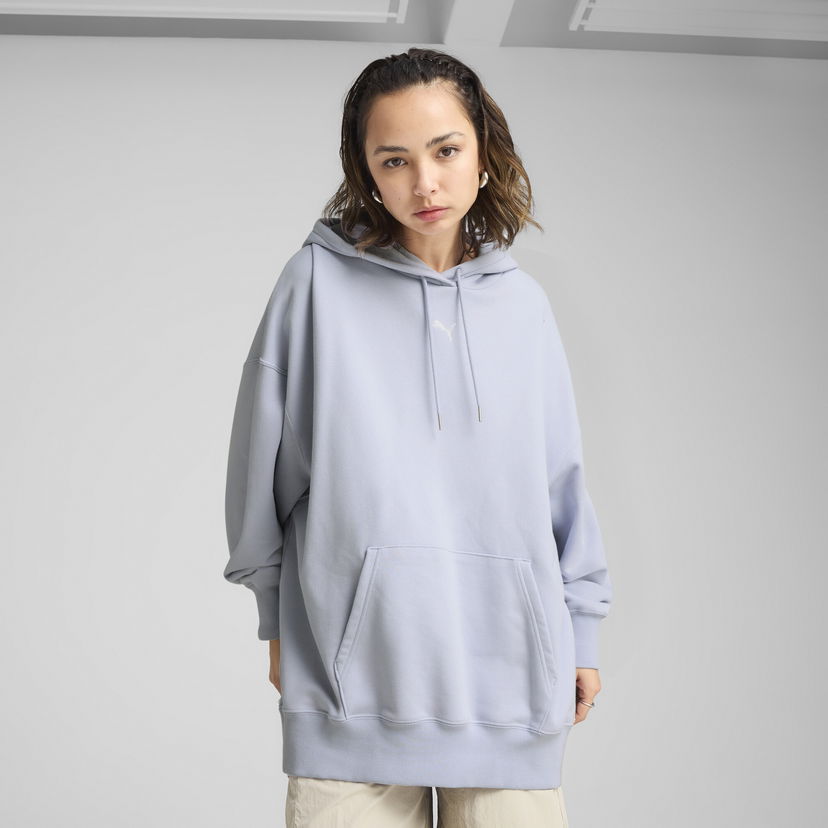 Mikina Puma WARDROBE ESS Oversized Hoodie Modrá | 629751_47