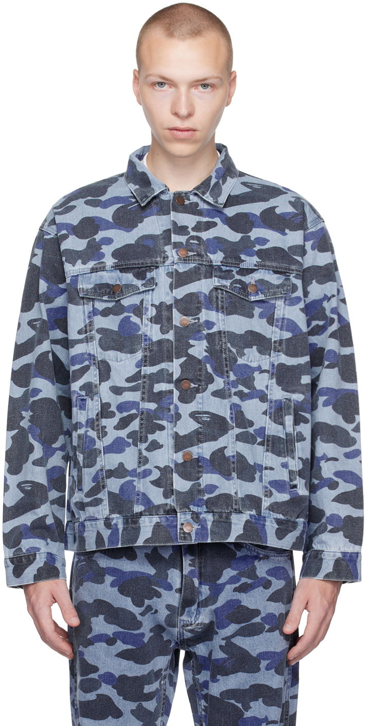 Bunda BAPE Camo Over Denim Jacket Modrá | 001LJJ301008M, 0