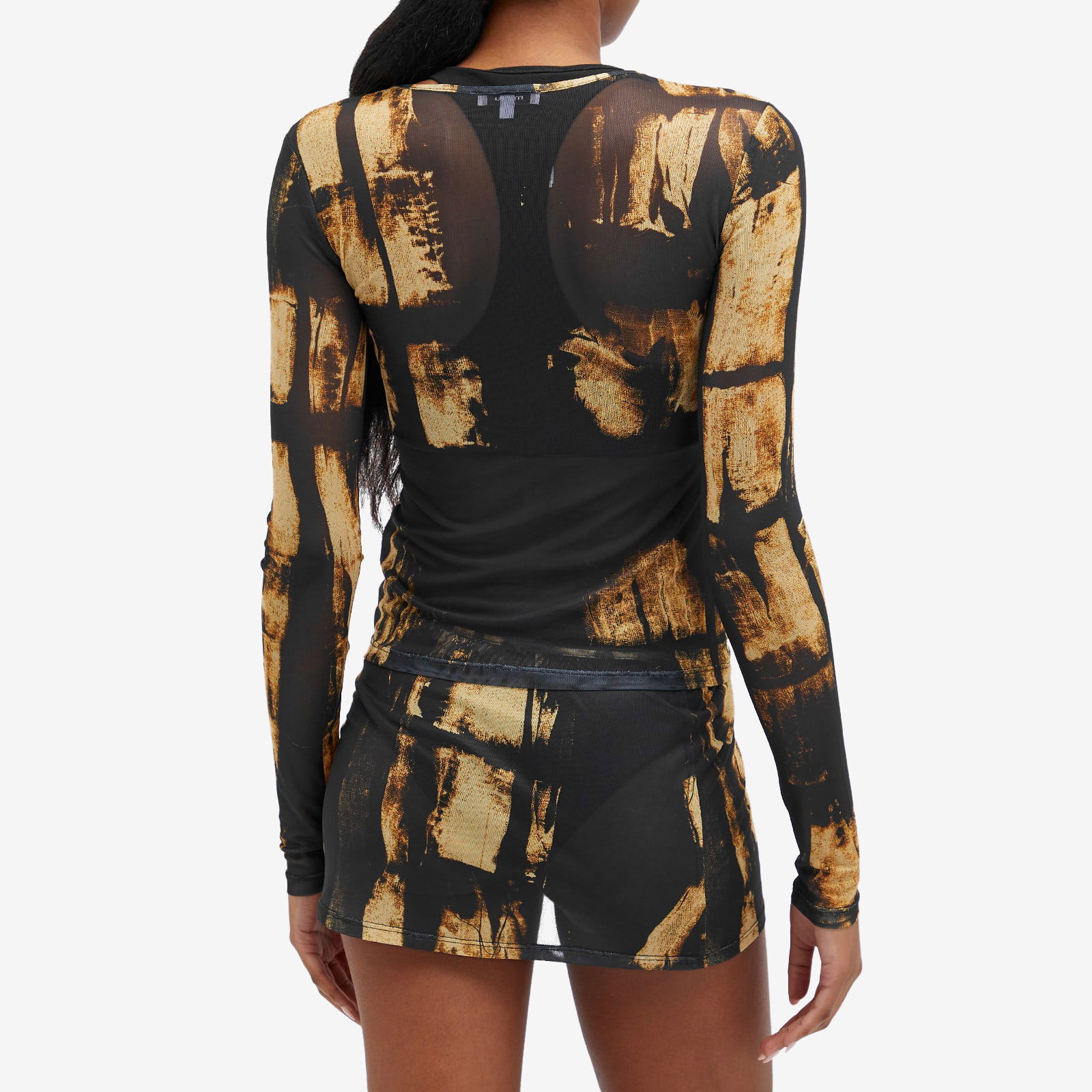 Miaou Semi-Sheer Long Sleeve Top
