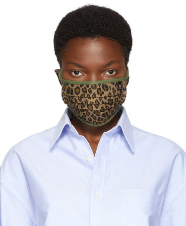 Šál R13 R13 Leopard Print Pleated Face Mask Hnedá | R13AMSK2-4, 0