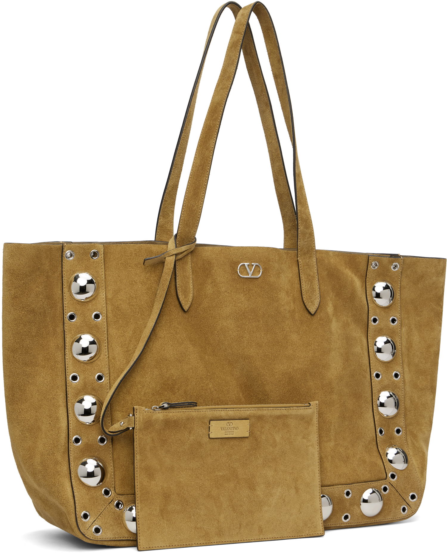 Tote bag Valentino Valentino Garavani Large Suede Shopping Tote Žltá | 7Y2B0R78JET, 1