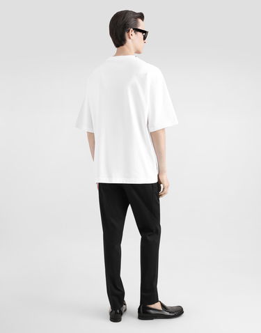 Tričko Dolce & Gabbana Cotton T-shirt With Embellished Cross Patch Biela | G8PB8ZG7O4HW0800, 2