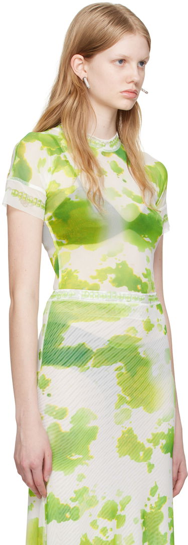 Tričko Ottolinger Ottolinger Exclusive Tie-Dye Mesh T-Shirt Zelené | 100117, 1
