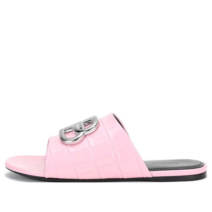 Tenisky a topánky Balenciaga Cosy Mules With Metal Logo Ružová | 629537WA9D35681