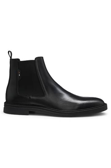 Starostlivosť o obuv BOSS Nappa Leather Chelsea Boots with Signature Stripe Čierna | 50552527, 1