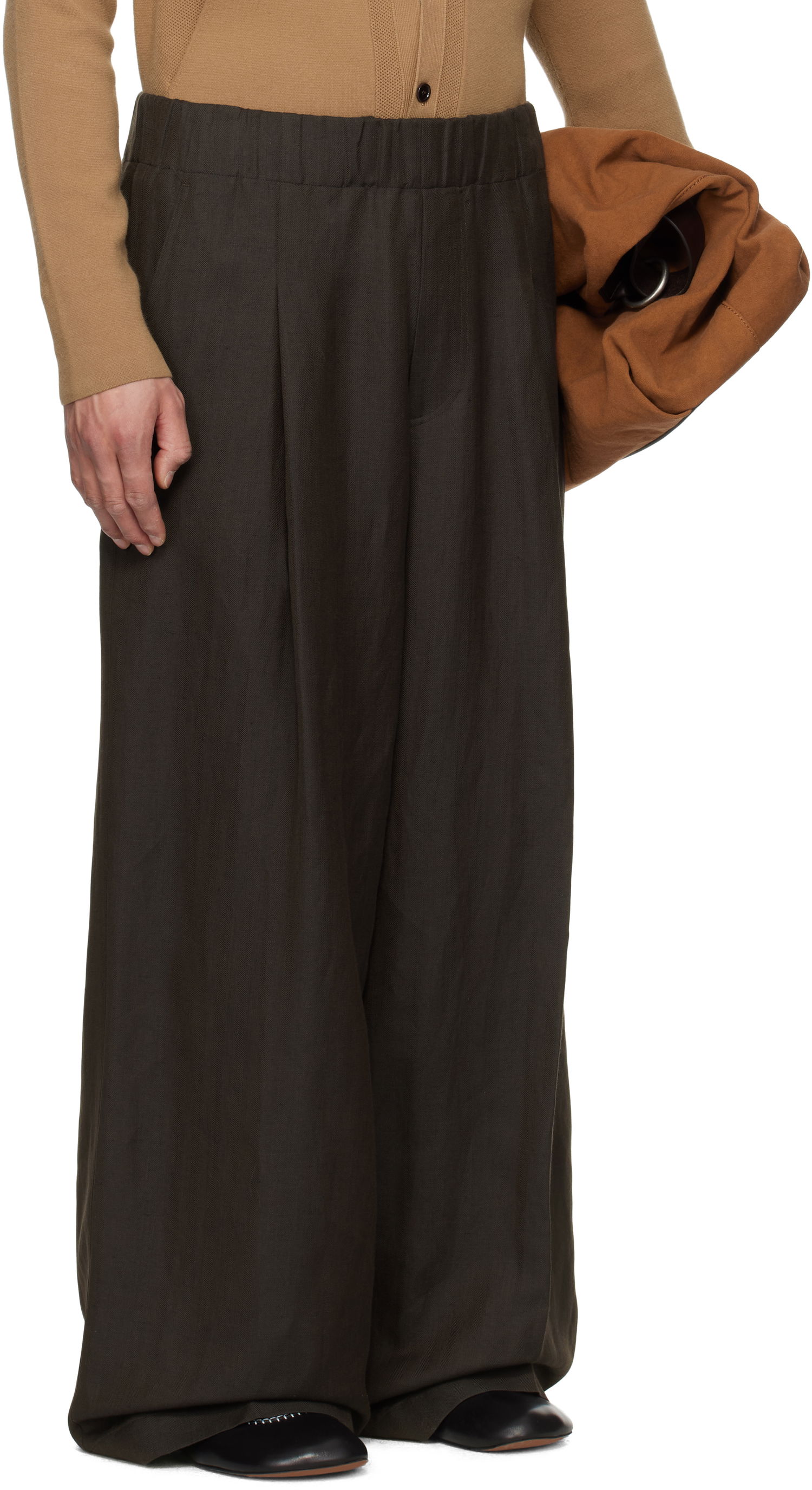 Nohavice Dries Van Noten Dries Van Noten Drawstring Wide-Leg Trousers Hnedá | 251-020907-1304, 1