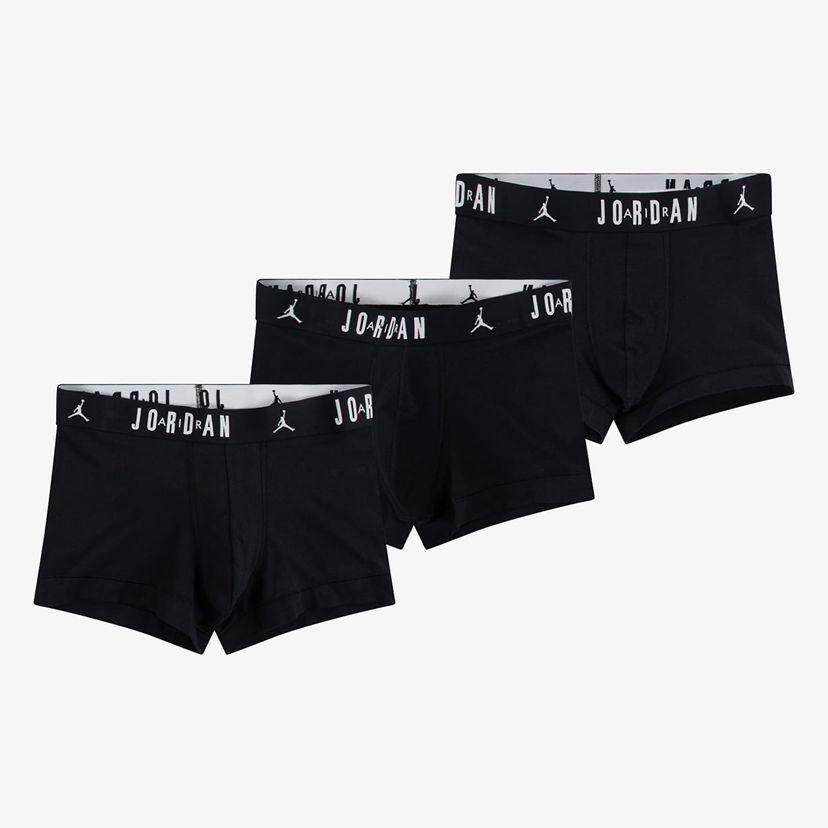 Spodná bielizeň a ponožky Jordan Jordan Mens Flight Cotton 3-Pack Trunk Black M Čierna | JM0693-023