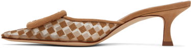 Šperky Manolo Blahnik Manolo Blahnik Maysalebi Kitten Heel Mules Hnedá | 423-1658, 2