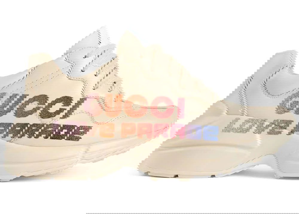 Tenisky a topánky Gucci Rhyton Glitter-Logo Chunky Sneaker Love Parade Off-White Béžová | 703809DRW009522, 0