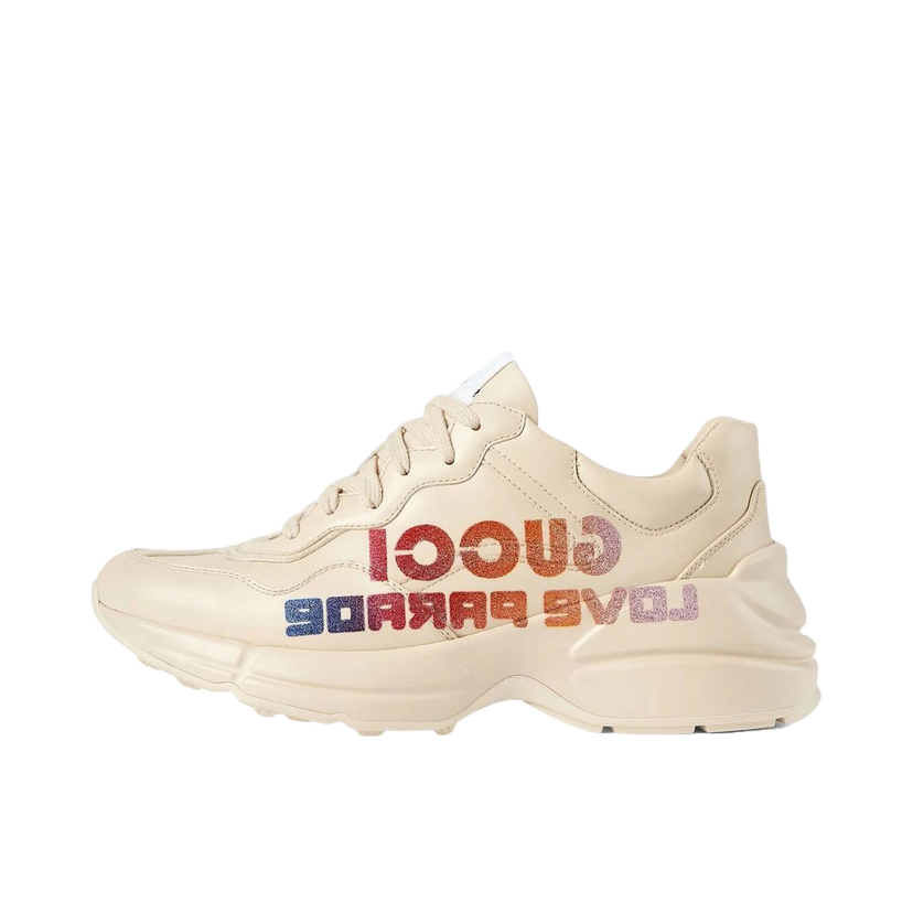 Tenisky a topánky Gucci Rhyton Glitter-Logo Chunky Sneaker Love Parade Off-White Béžová | 703809DRW009522