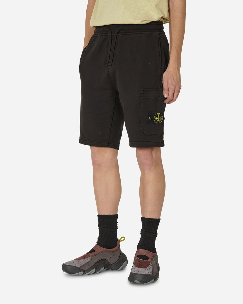 Šortky Stone Island Garment Dyed Cotton Fleece Shorts Black Čierna | 801564651 A0029