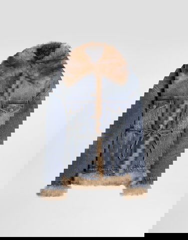 Bunda Dolce & Gabbana Denim Jacket With Fur Rôznofarebný | F9T08ZG8OC9S9001, 0