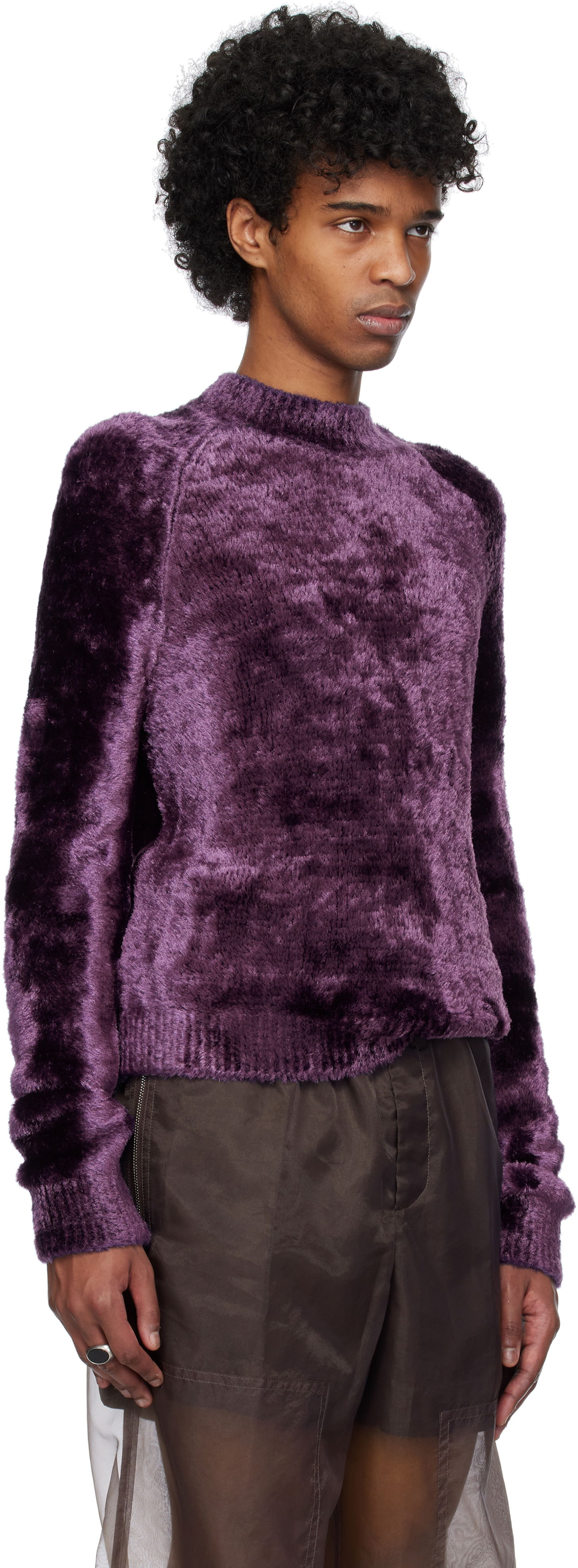 Sveter Dries Van Noten Dries Van Noten Shag Knit Sweater Fialová | 251-021227-1707, 1