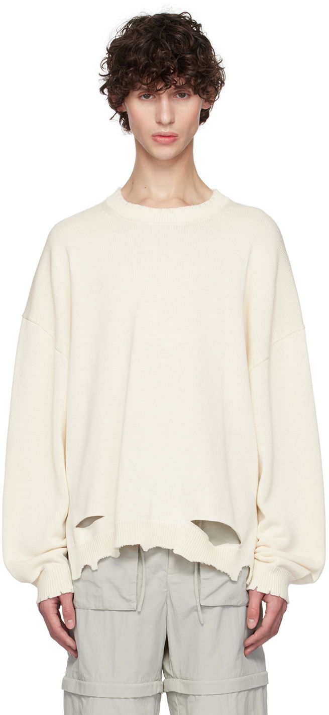 Helmut Lang Distressed Crewneck Sweater