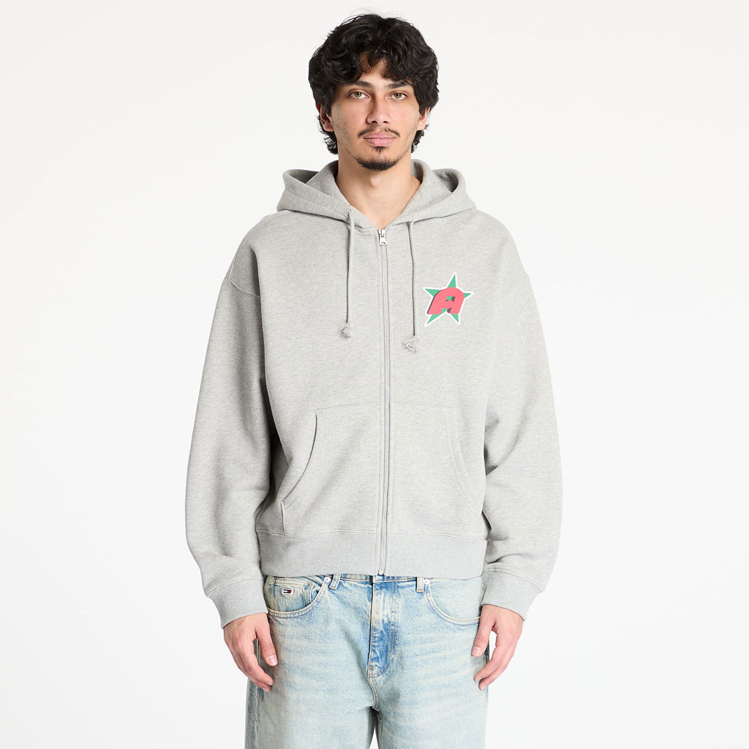 Mikina Awake NY Awake NY Star A Zip Up Hoodie Šedá | AWK-SP25-HD001-HTHRG, 0