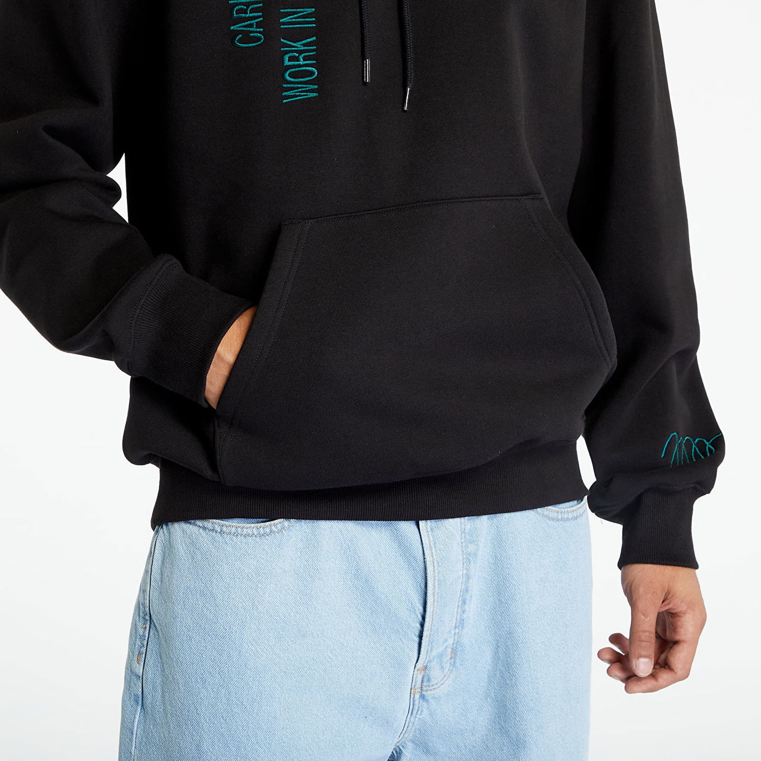 Mikina Carhartt WIP Hooded Signature Sweat Black Čierna | I032164.89XX, 1