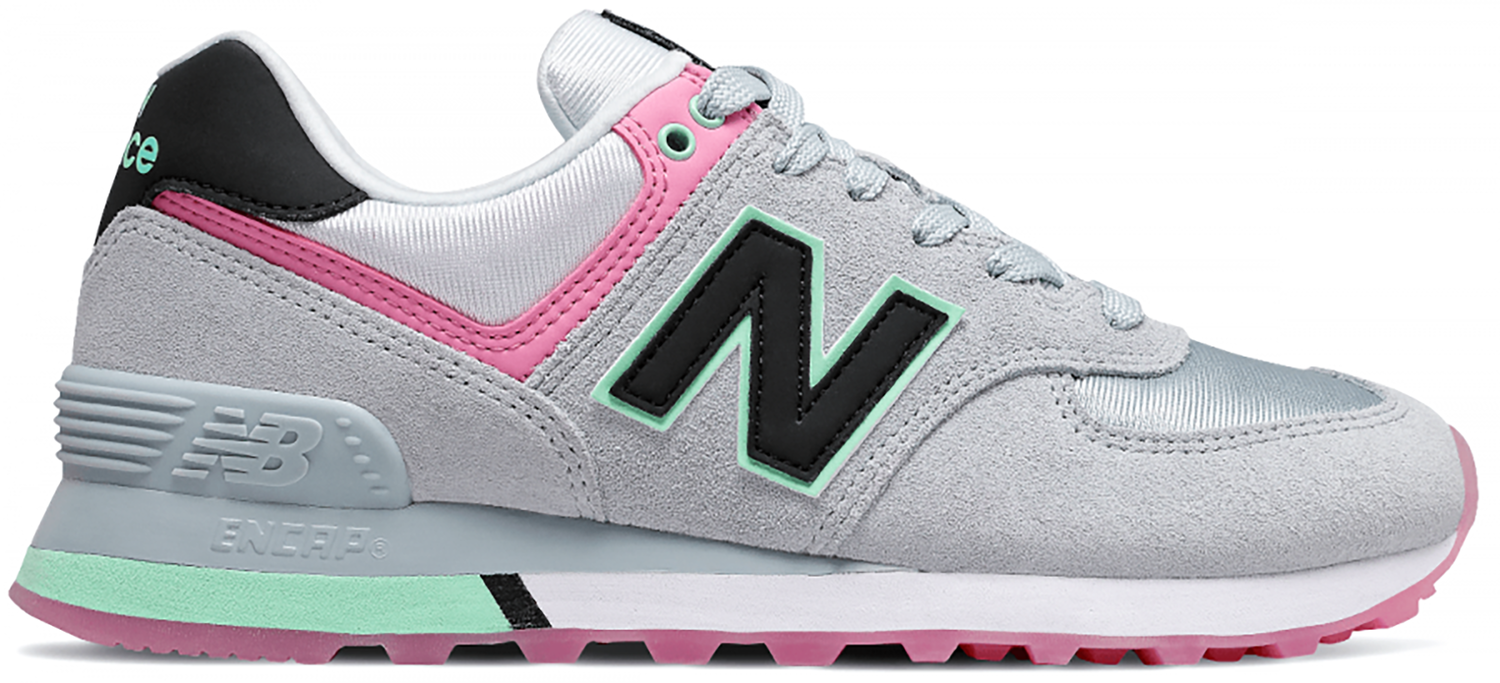 Tenisky a topánky New Balance 574 Grey Pink Mint Šedá | WL574SAT, 0