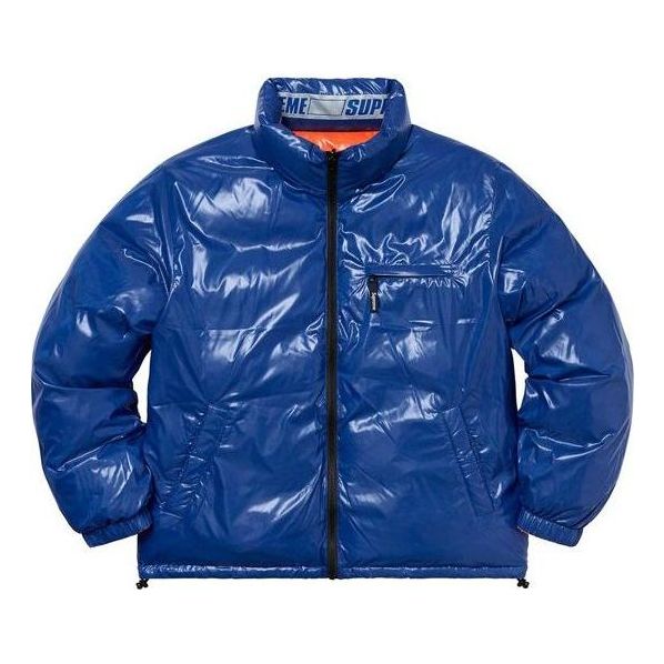 Prešívaná bunda Supreme Shiny Reversible Puffer Jacket Modrá | SUP-SS20-165