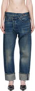 R13 Cuffed Crossover Jeans