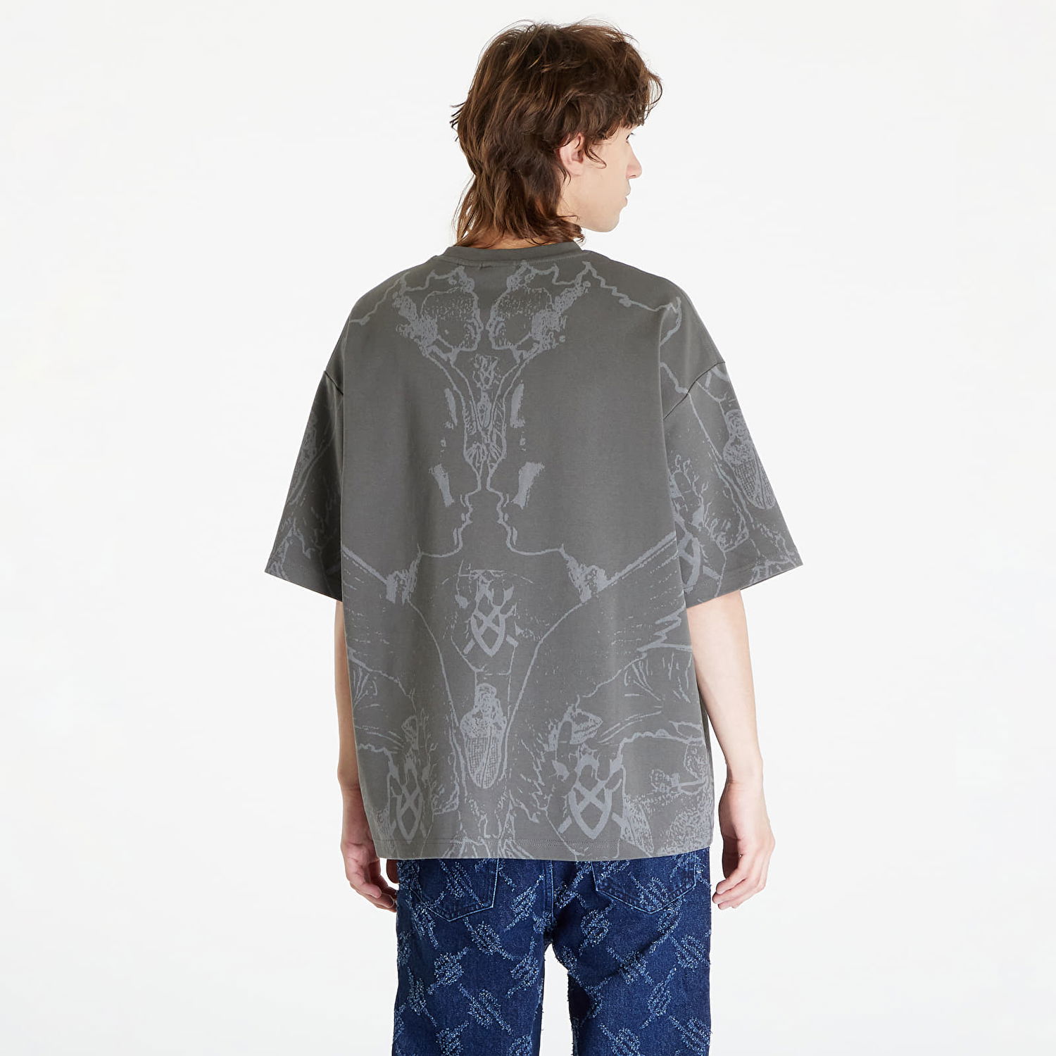 Tričko DAILY PAPER Secret Rhythm Oversized Short Sleeve T-Shirt Šedá | 2411129, 1