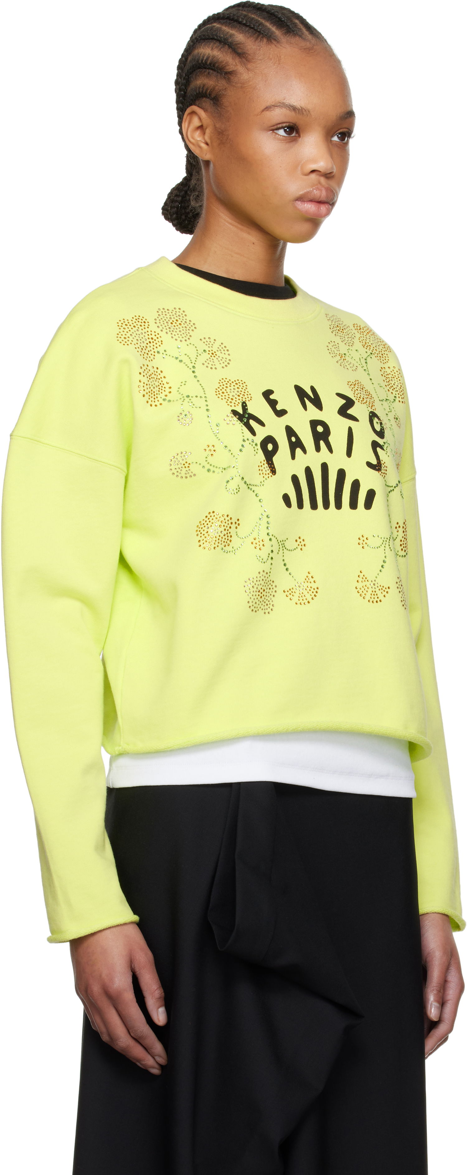 Sveter KENZO Kenzo 'Jungle Flower' Cropped Sweatshirt Žltá | FF52SW1774MF, 1