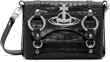 Taška cez rameno Vivienne Westwood Kim Croc-Effect Orb Crossbody Čierna | 48030007U-L0099-, 0