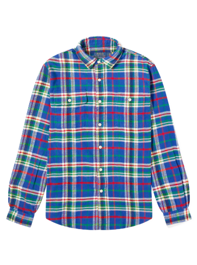 Košeľa Polo by Ralph Lauren Brushed Flannel Plaid Check Shirt Modrá | 710916601001