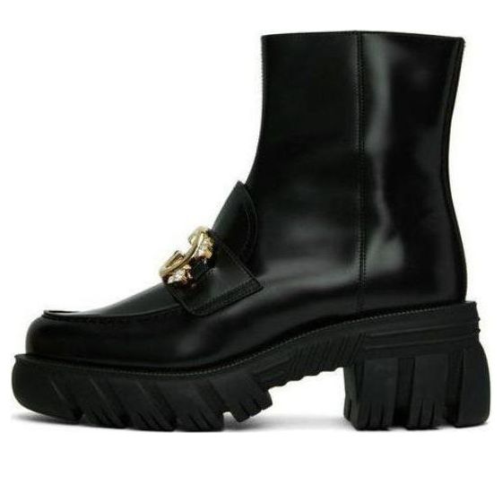 Tenisky a topánky Gucci Gucci Mid Heel Ankle Boots With Belt Čierna | 700270-DKS00-1000