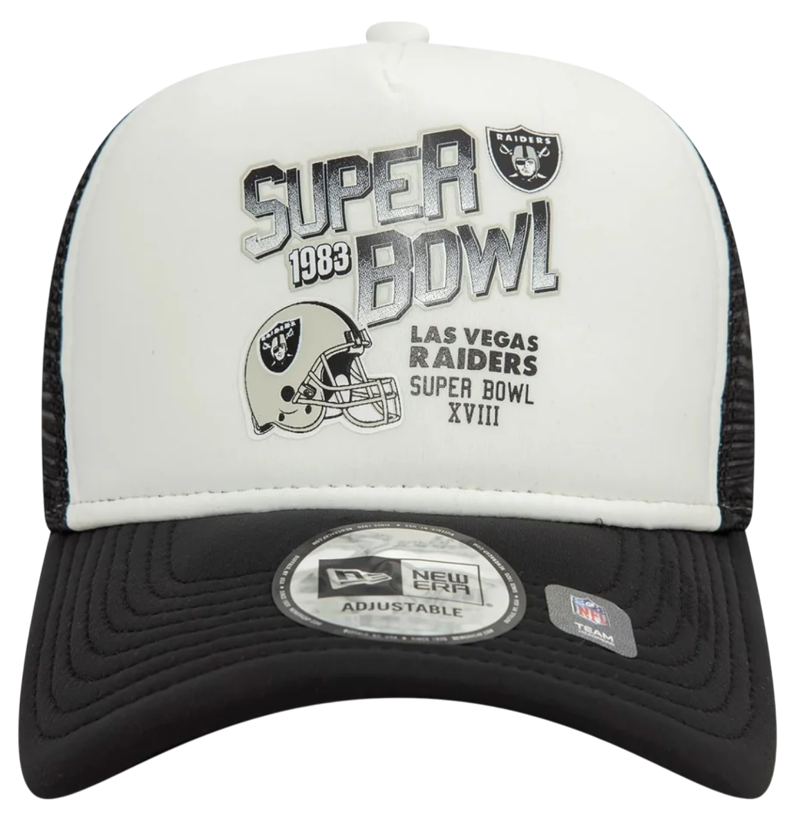 Šiltovka New Era Las Vegas Raiders Super Bowl XVIII 9FORTY Adjustable Trucker Hat Čierna | 60595293-60595293, 1