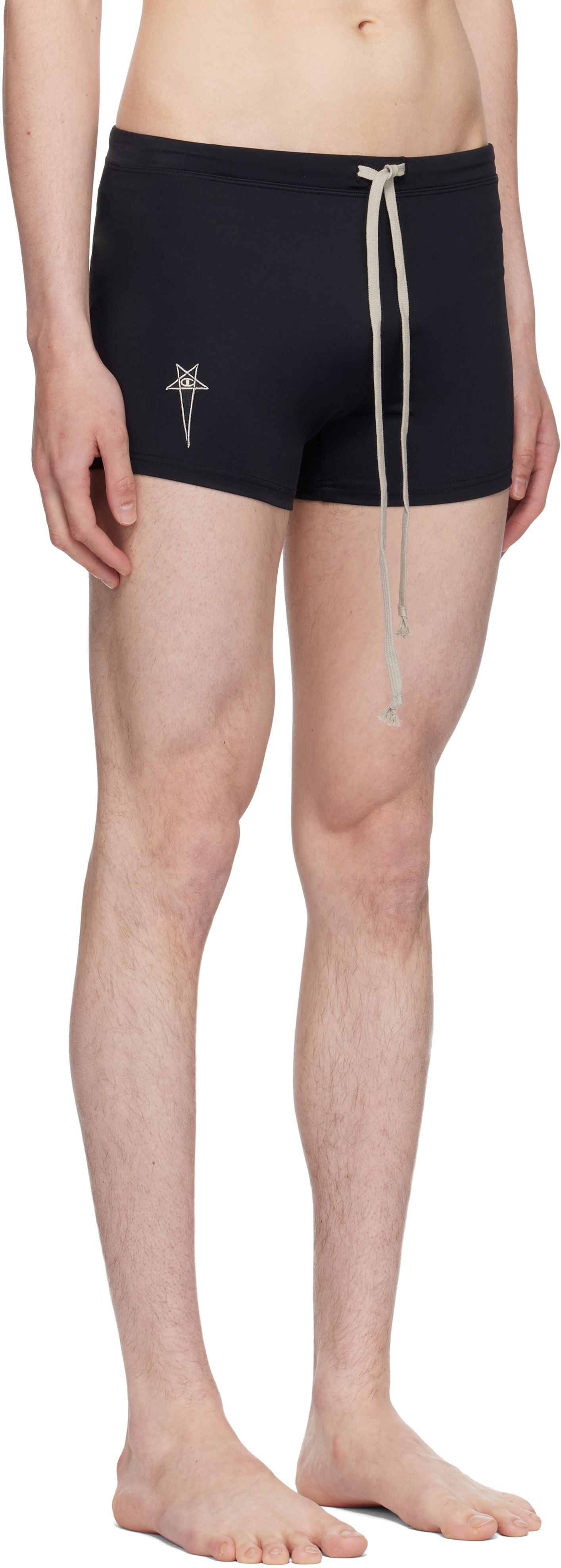Plavky Rick Owens Rick Owens Champion Edition Jersey Swim Shorts Čierna | CM01E1691 CHJMW SWIM JERSEY, 1