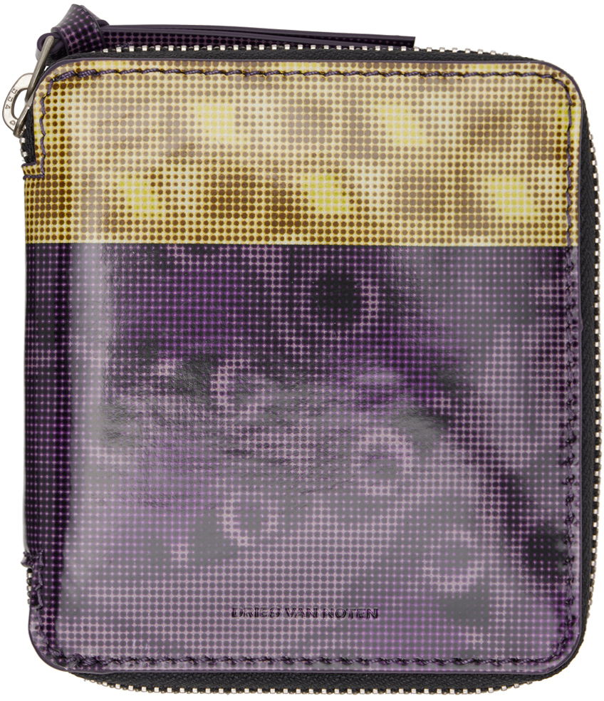 Peňaženka Dries Van Noten Purple & Yellow Zip Wallet Vínová | 242-022101-553, 0