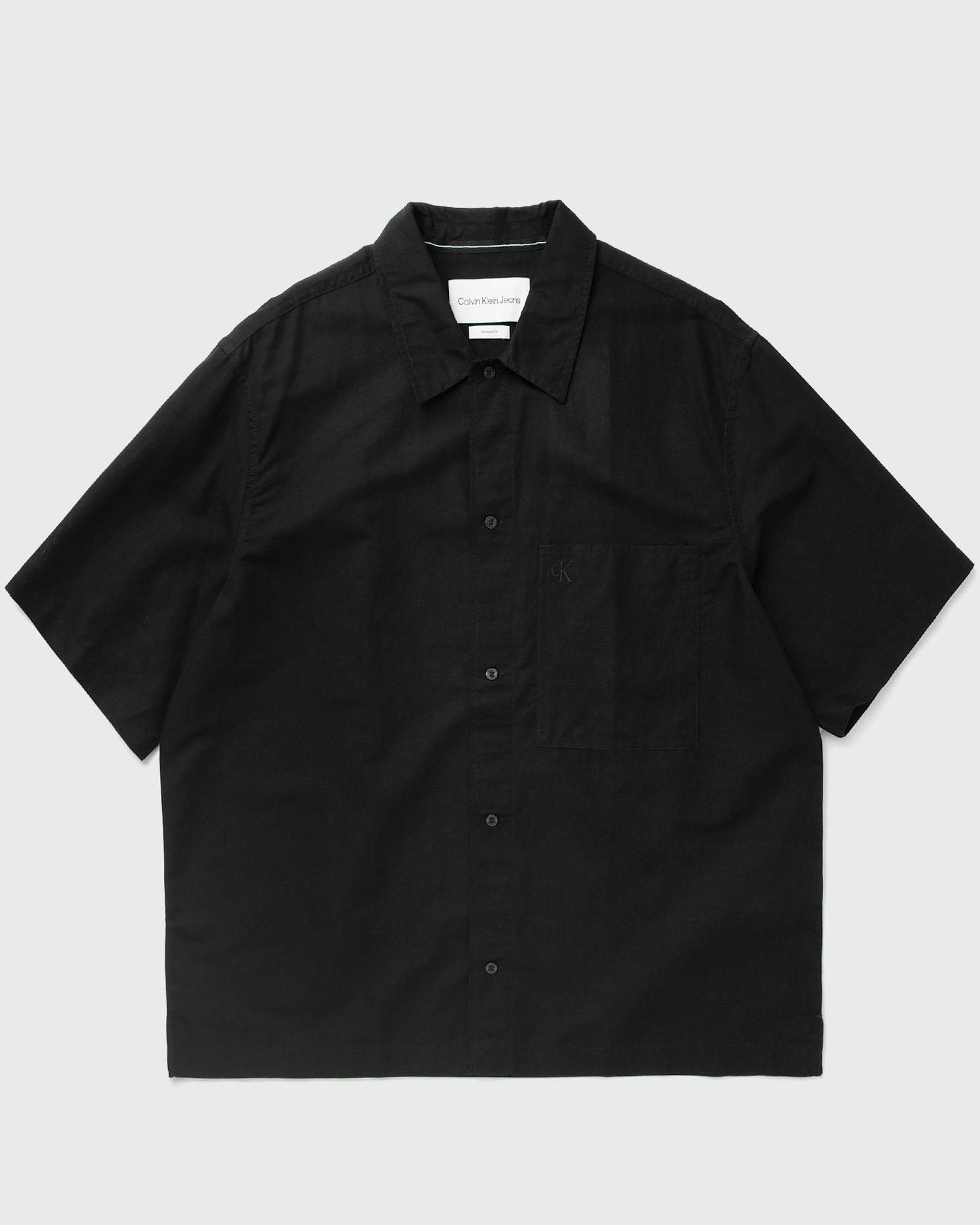 Košeľa CALVIN KLEIN LINEN SS SHIRT Čierna | J30J325173BEH, 0