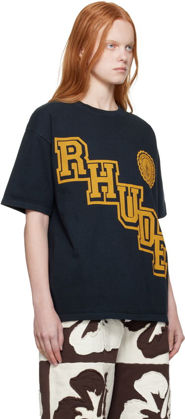 Tričko Rhude Rhude Collegiate Crest T-Shirt Čierna | RHPF25TT05012, 4
