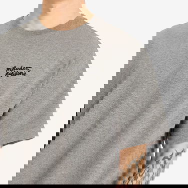 Tričko MAISON KITSUNÉ Maison Kitsuné Handwriting Embroidery Oversize T-Shirt, Size Large Šedá | OM00123KJ0119-H131, 5