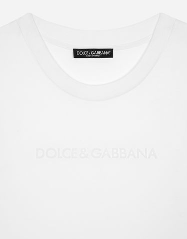 Tričko Dolce & Gabbana Jersey T-shirt With Flocked Detail Biela | F8T00TGDCBQW0800, 2