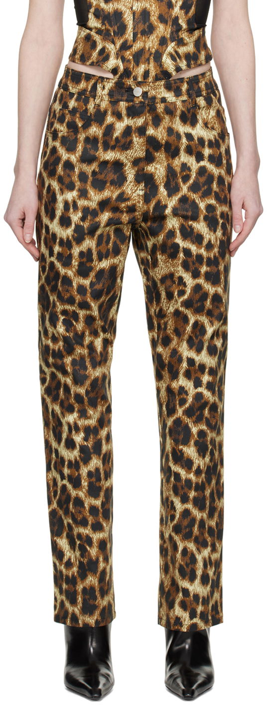 Džínsy Miaou Miaou Junior Leopard Print Trousers Hnedá | 1010SCNIK, 0
